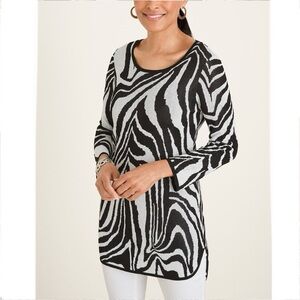 Chico’s zebra sweater tunic